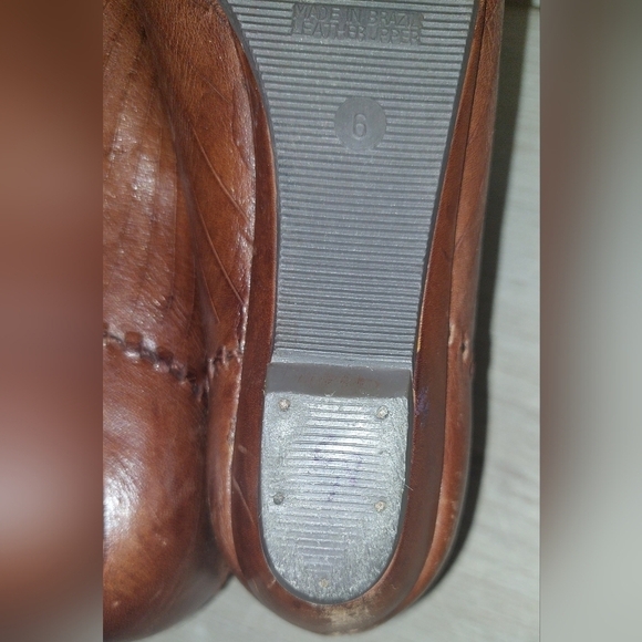 VTG 80's Brown Weaved Decorative Leather Cloud Climbers Flats Pre-Loved Size 6 - Picture 9 of 11
